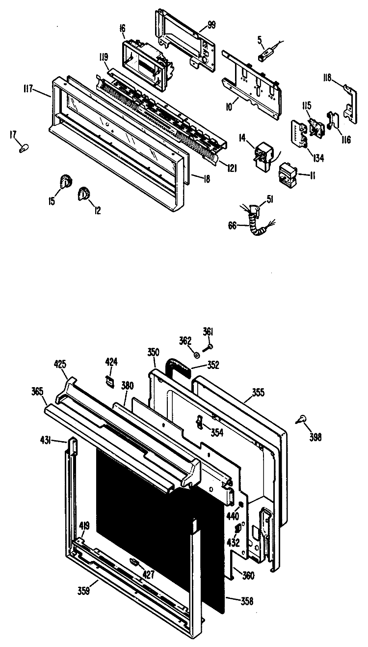 Section Diagram and Parts List for JRP14G*J6  General Electric Wall Oven