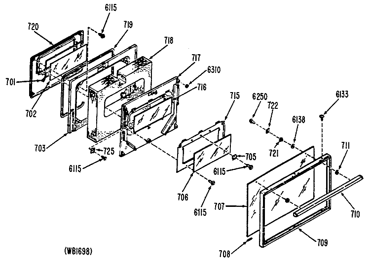 Section Diagram and Parts List for JDP37GL2  General Electric Range