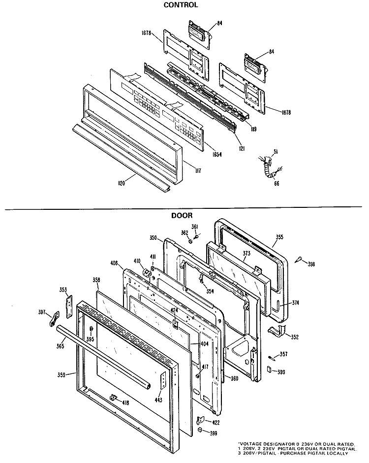 Section Diagram and Parts List for JKP47G*K4  General Electric Wall Oven