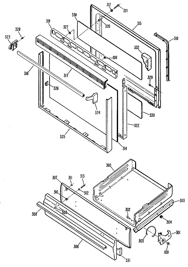 Section Diagram and Parts List for JGBS12GEN1  General Electric Range