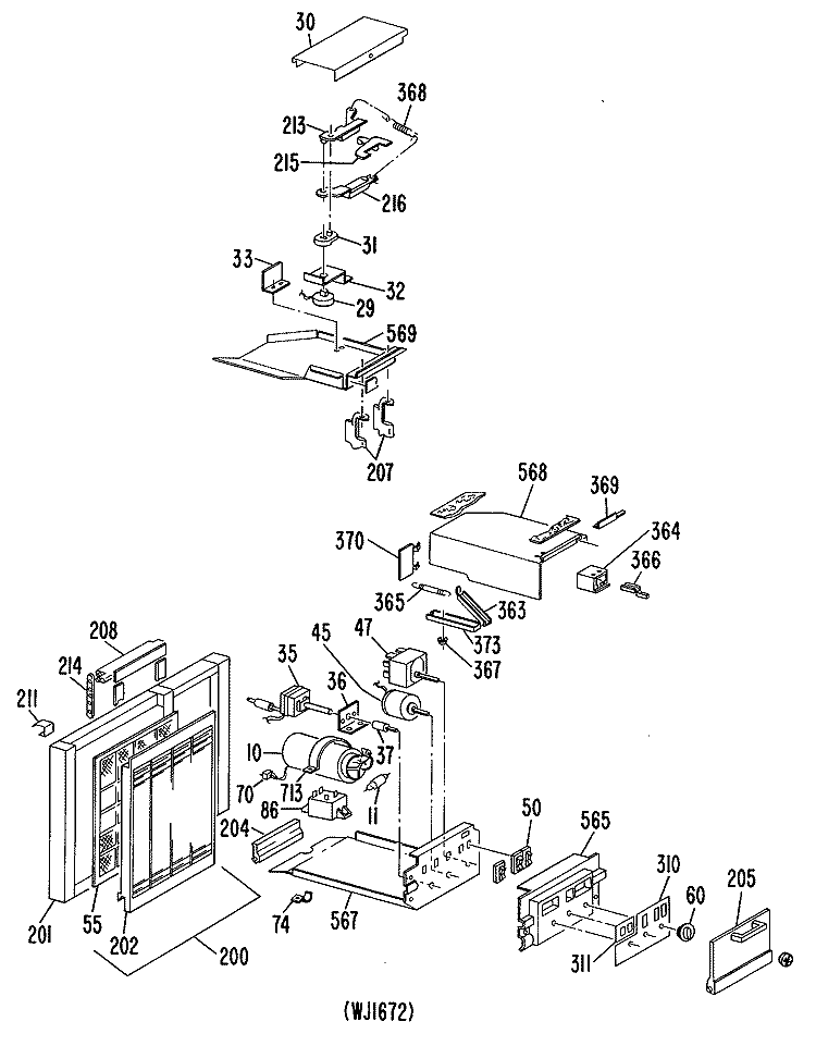 Section Diagram and Parts List for ACS18DBM1  General Electric Air Conditioner