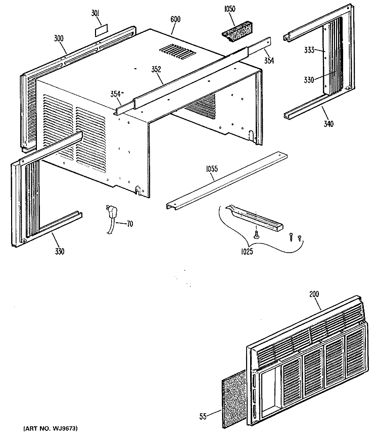 Section Diagram and Parts List for AVV15DAX1  General Electric Dehumidifier