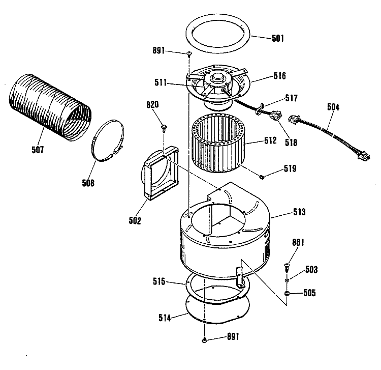 Section Diagram and Parts List for JSP60GN1  General Electric Range
