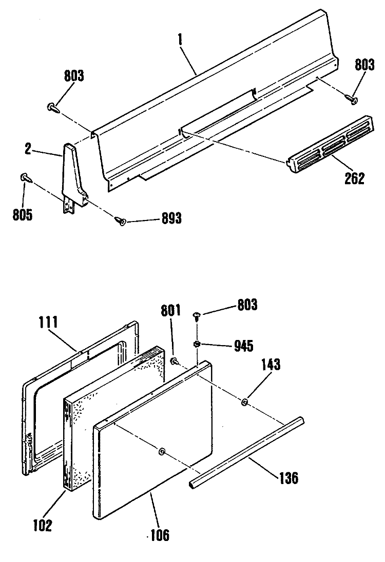 Section Diagram and Parts List for JGBS03EK2  General Electric Range