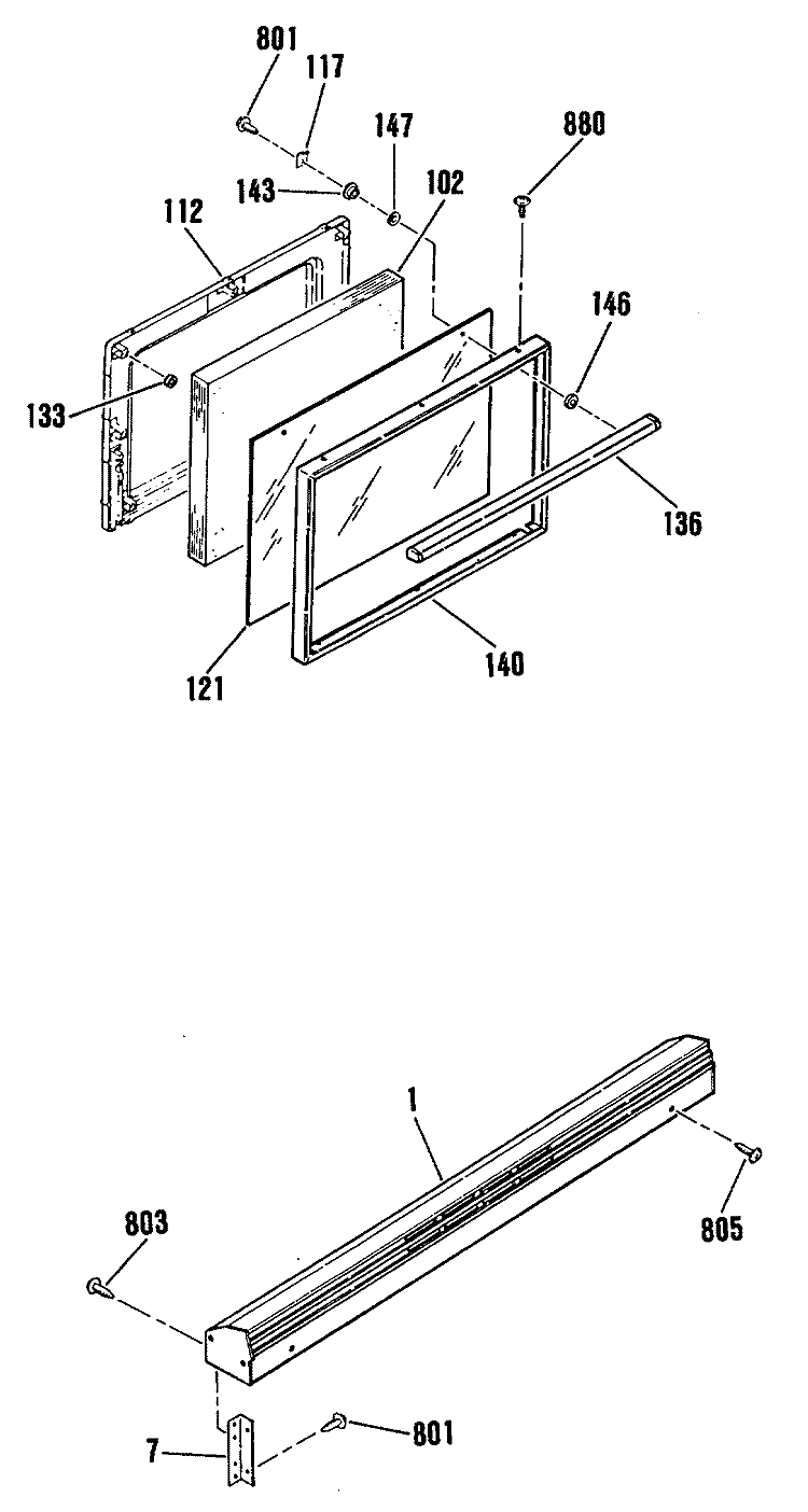 Section Diagram and Parts List for JGSS05GEK2  General Electric Range