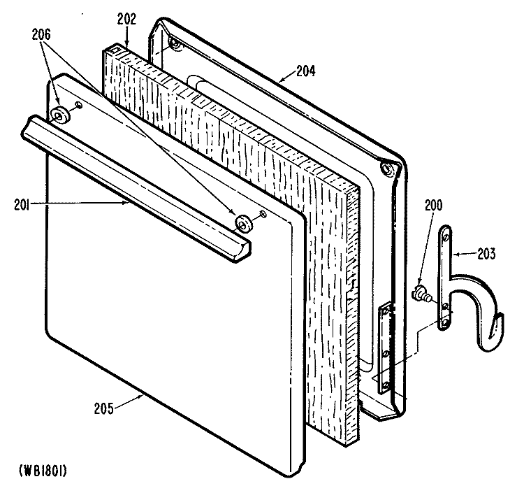 Section Diagram and Parts List for JGAS02EN3  General Electric Range