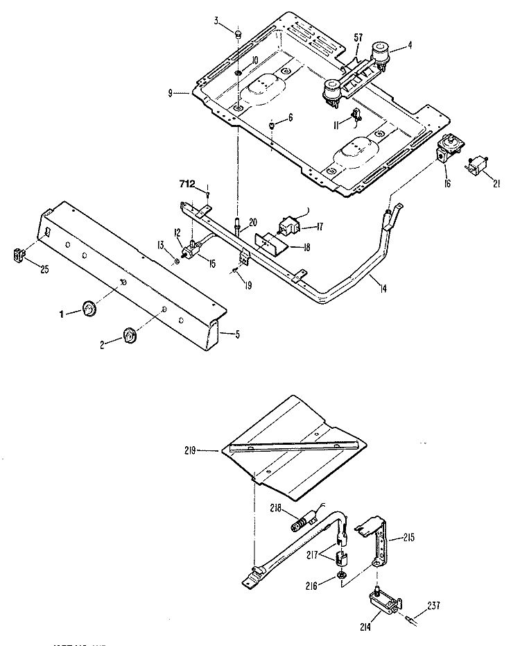 Section Diagram and Parts List for JGBS15GEN1  General Electric Range