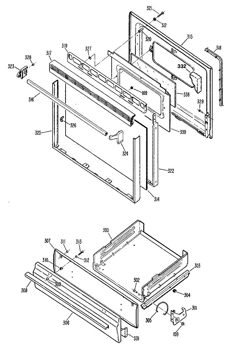 Section Diagram and Parts List for JGBS15GEN1  General Electric Range