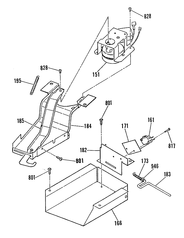 Section Diagram and Parts List for JDP37GL9  General Electric Range