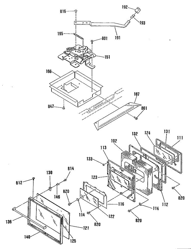 Section Diagram and Parts List for JHP70GN2  General Electric Microwave Oven Combo