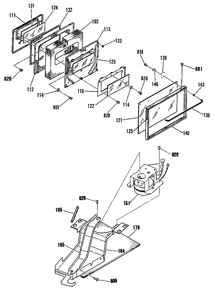 Section Diagram and Parts List for JSP38GN2  General Electric Range