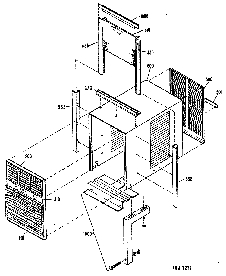 Section Diagram and Parts List for AVX10AAX2  General Electric Air Conditioner
