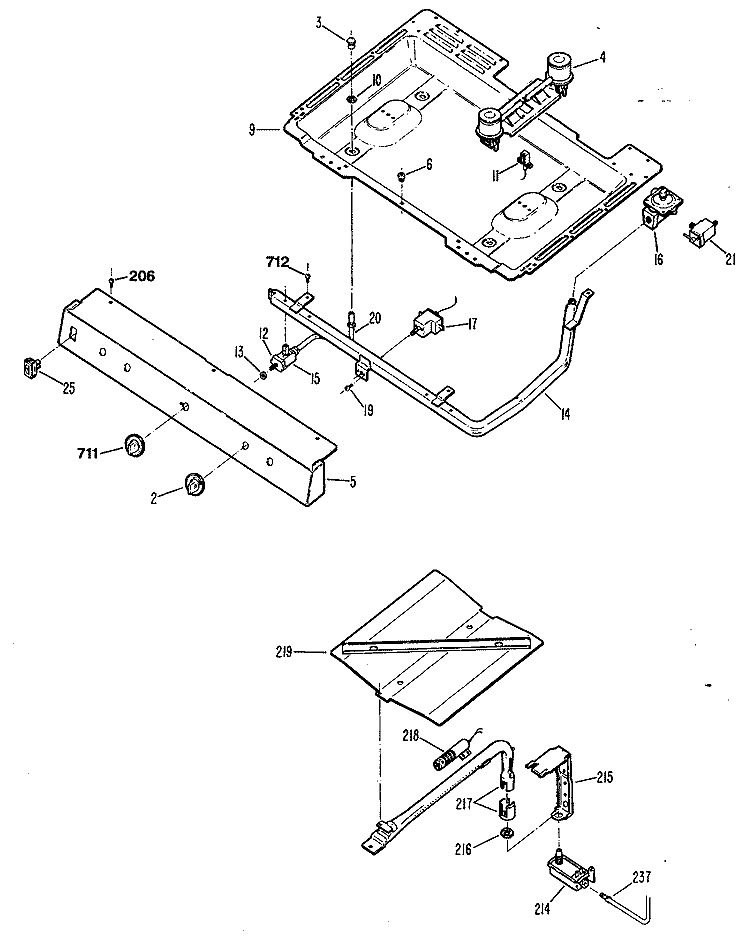 Section Diagram and Parts List for JGBS15GER2  General Electric Range