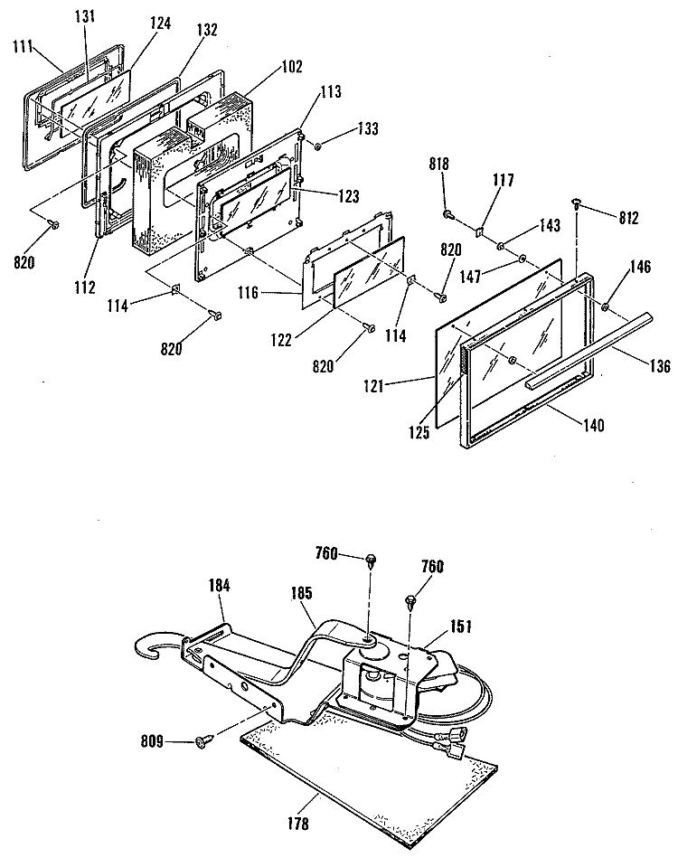 Section Diagram and Parts List for JSP26GP1  General Electric Range
