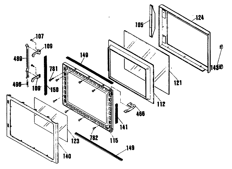 Section Diagram and Parts List for JKP76GP1  General Electric Microwave Oven Combo