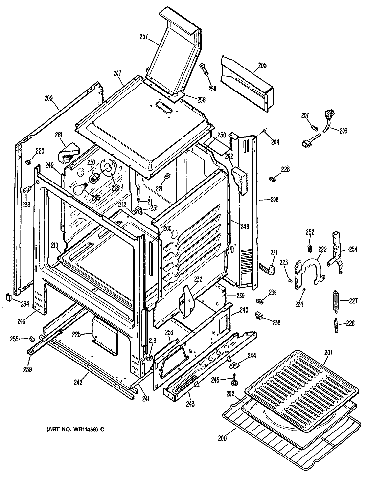 Section Diagram and Parts List for JGBS15GEN2  General Electric Range