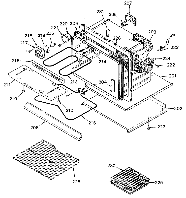 Section Diagram and Parts List for JTP11WP  General Electric Range