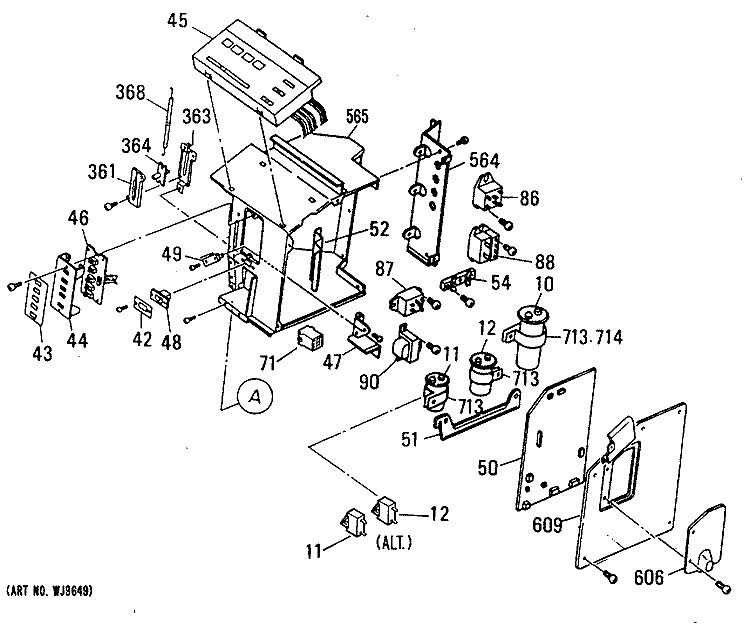 Section Diagram and Parts List for AZC306DBV3  General Electric Air Conditioner