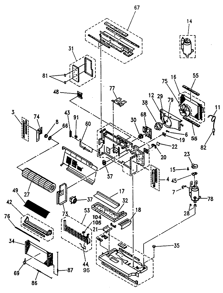 Section Diagram and Parts List for AZ26E09DACV2  General Electric Air Conditioner