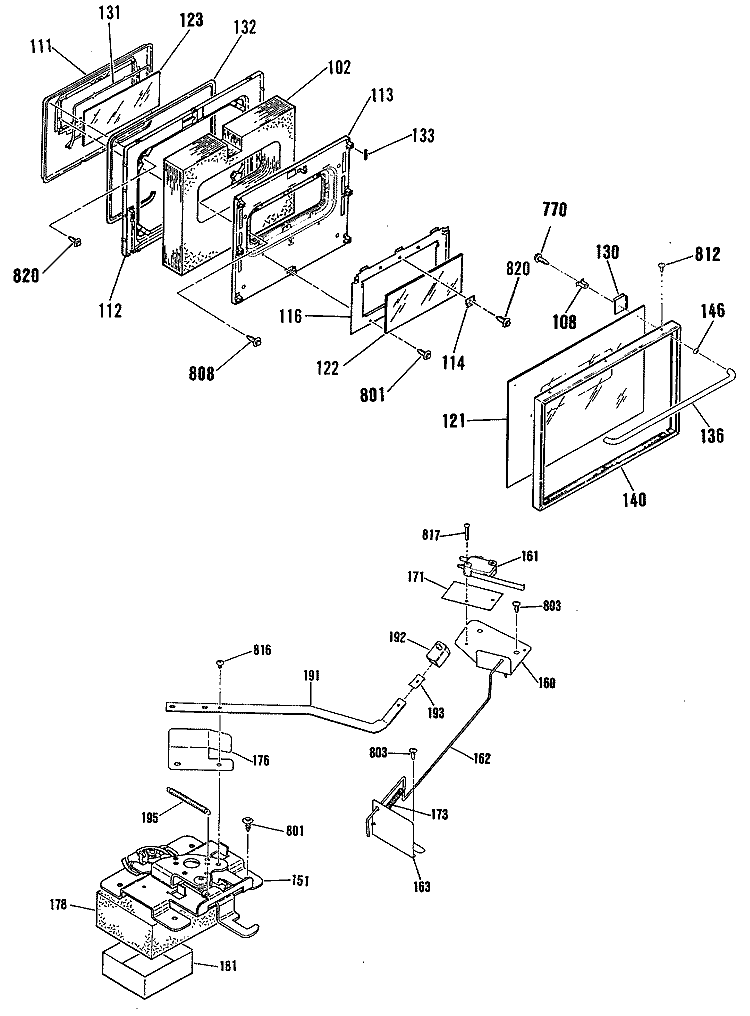 Section Diagram and Parts List for JB575GS3BK  General Electric Range