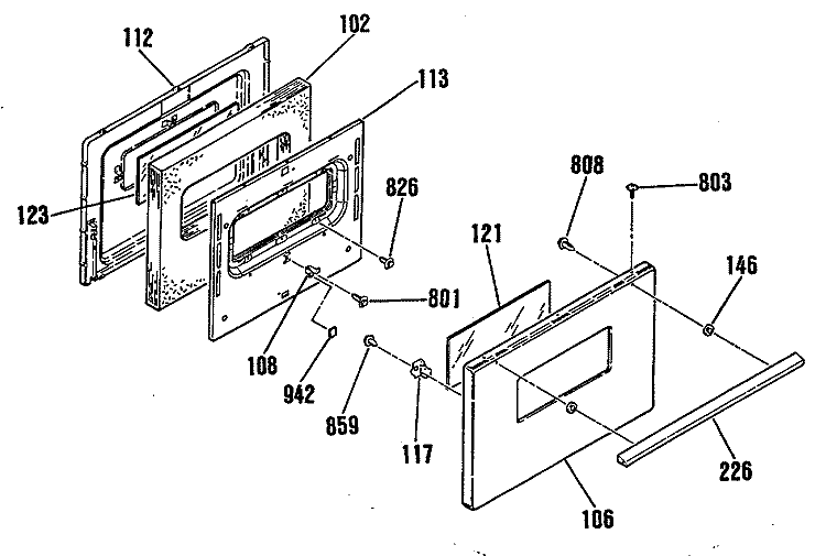 Section Diagram and Parts List for JSS16P2AD  General Electric Range