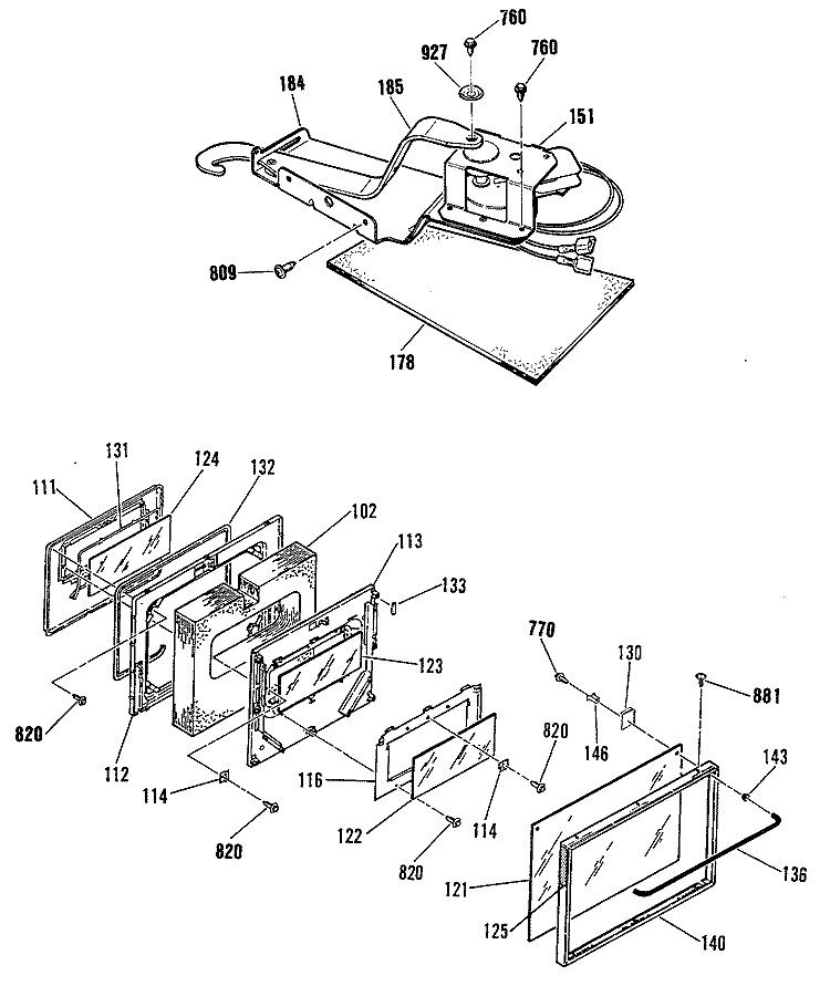 RANGE Diagram and Parts List for JSP39GR1  General Electric Range