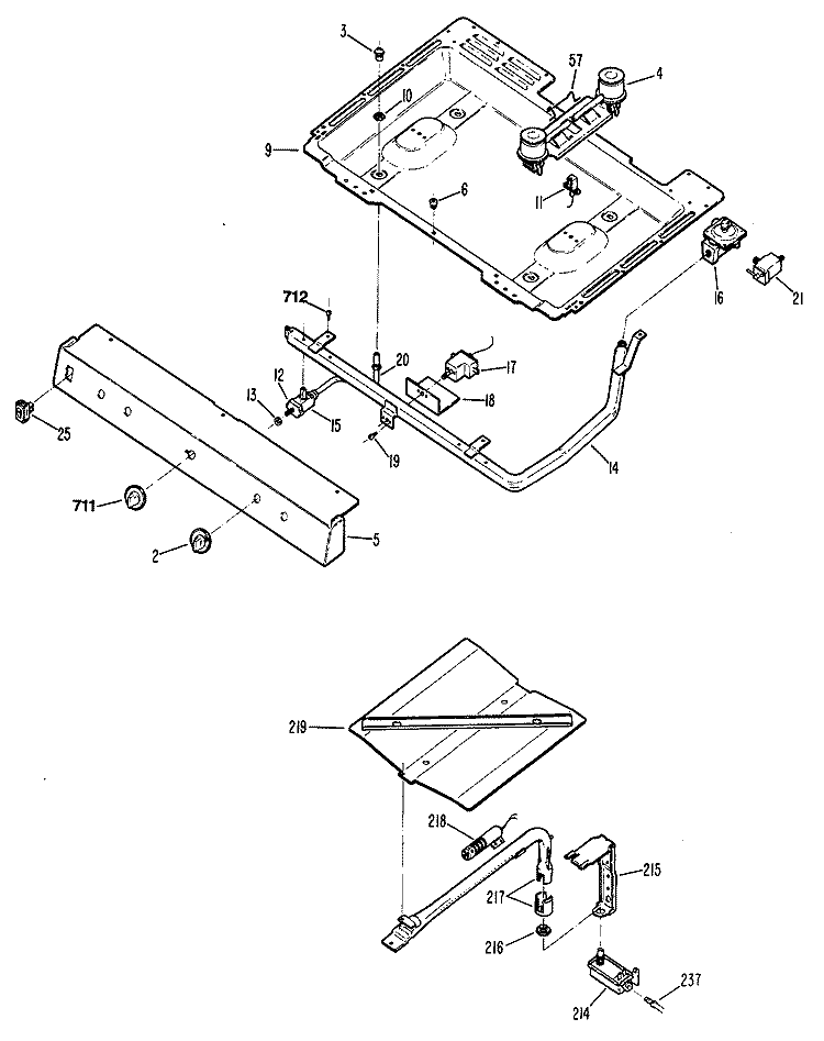 Section Diagram and Parts List for JGBC15GEN2  General Electric Range