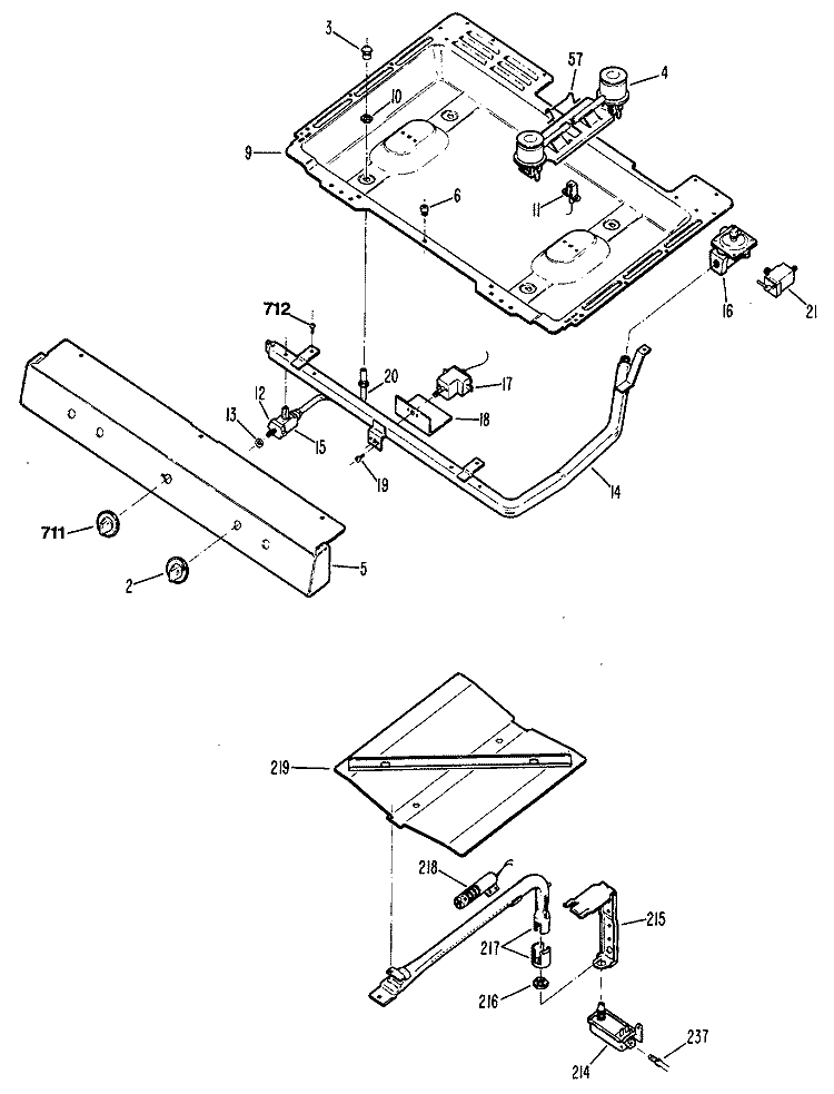 Section Diagram and Parts List for JGBS12GEN2  General Electric Range