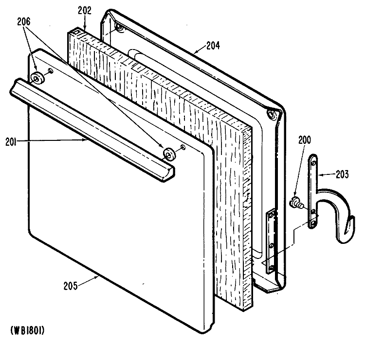 Section Diagram and Parts List for JGAS02PN4  General Electric Range