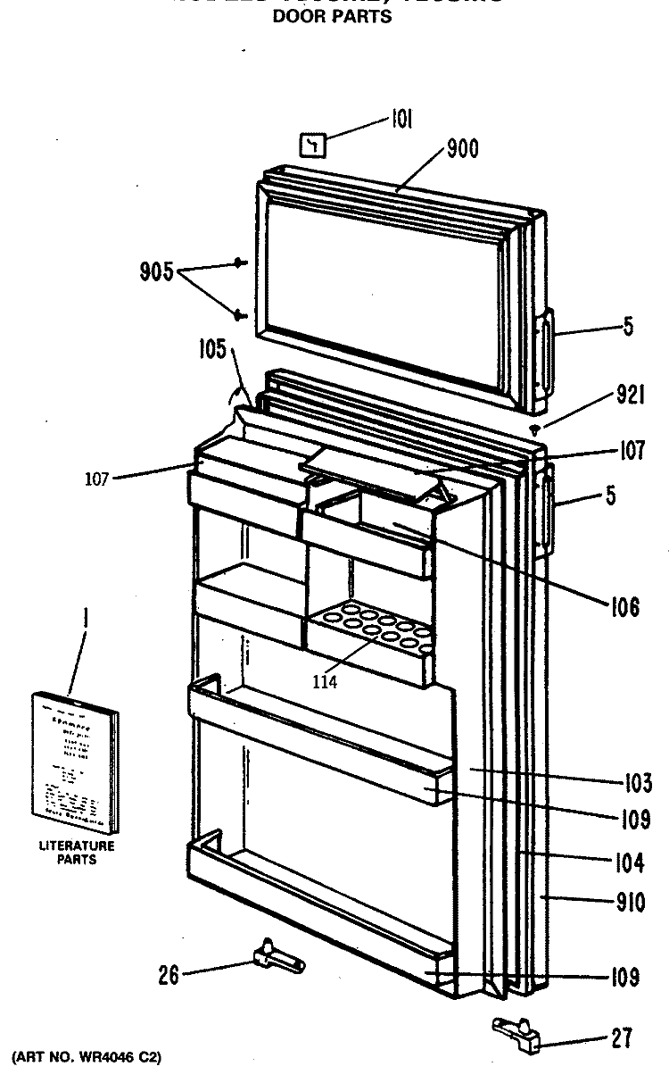 DOOR PARTS Diagram and Parts List for TB9SMB  General Electric Refrigerator