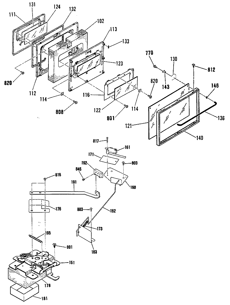 Section Diagram and Parts List for JB579GR2WH  General Electric Range