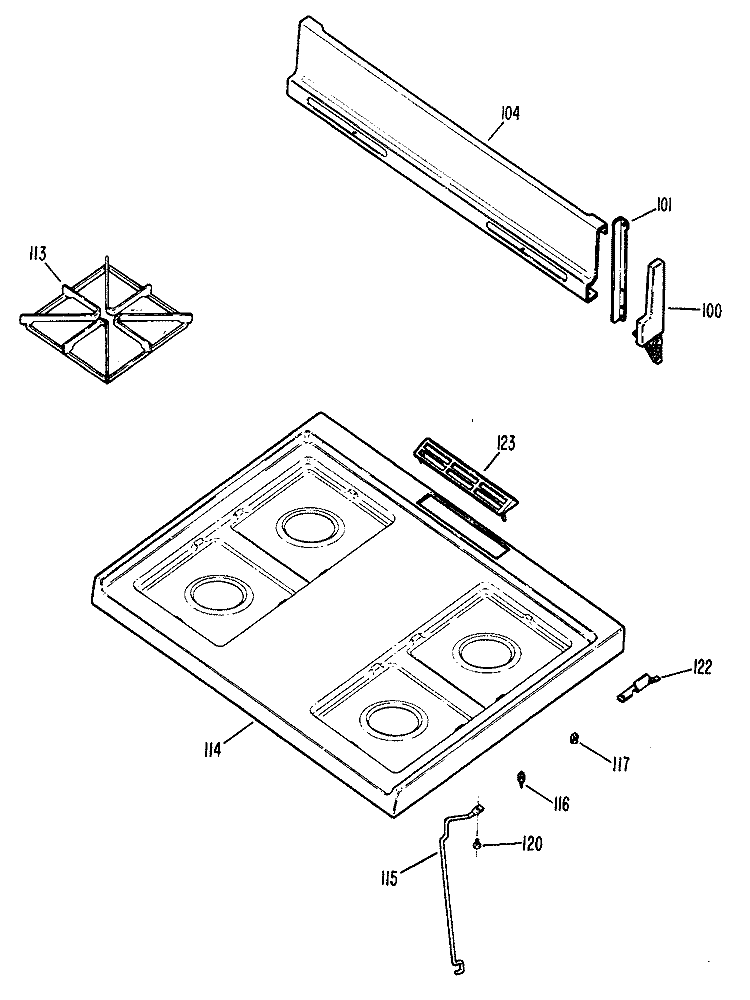 Section Diagram and Parts List for JGBS02EN2  General Electric Range