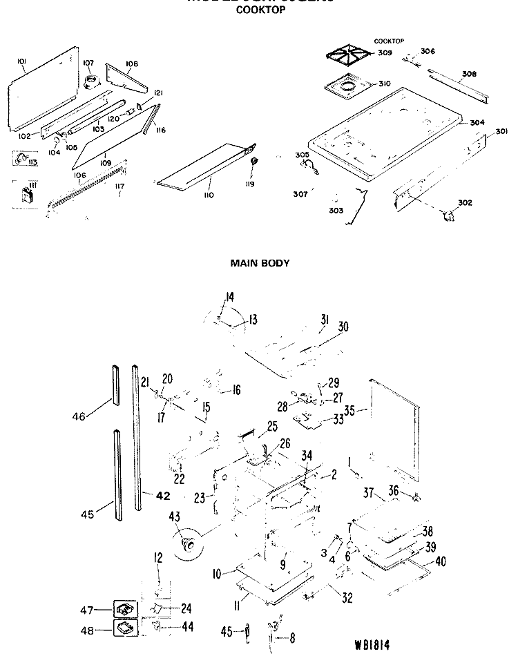 COOKTOP Diagram and Parts List for JGHP66GEN5  General Electric Range
