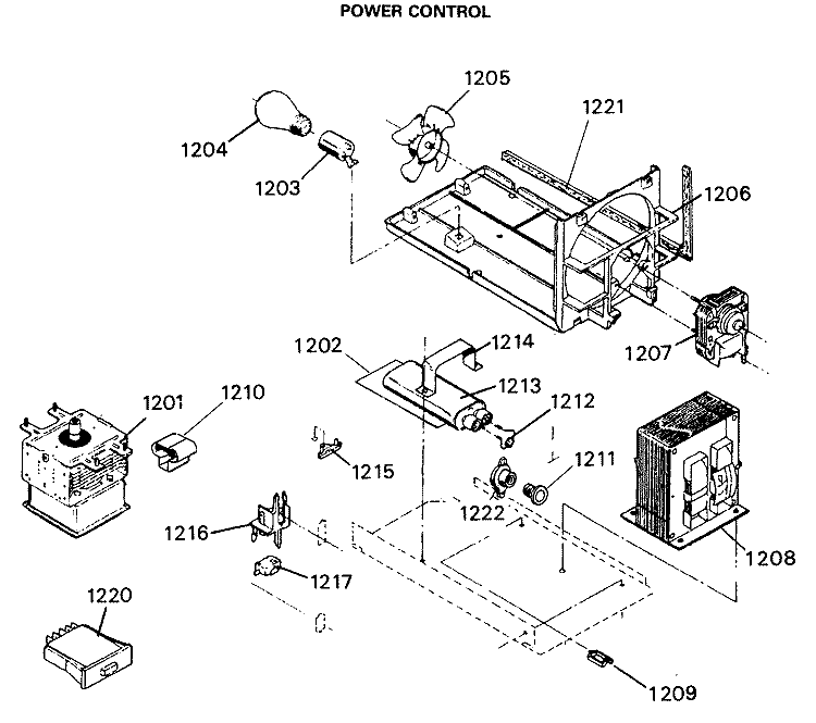 POWER CONTROL Diagram and Parts List for JGHP66GEN5  General Electric Range