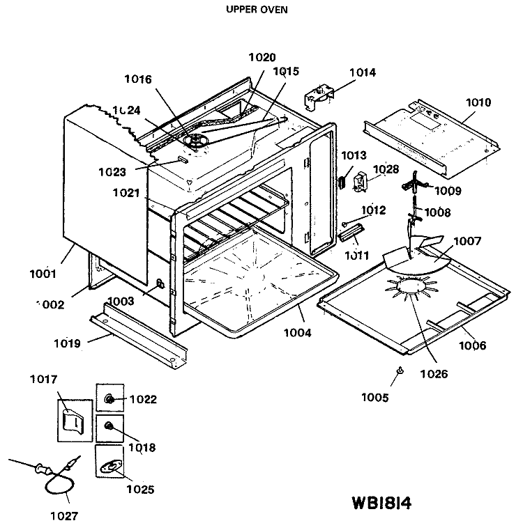 UPPER OVEN Diagram and Parts List for JGHP66GEN5  General Electric Range