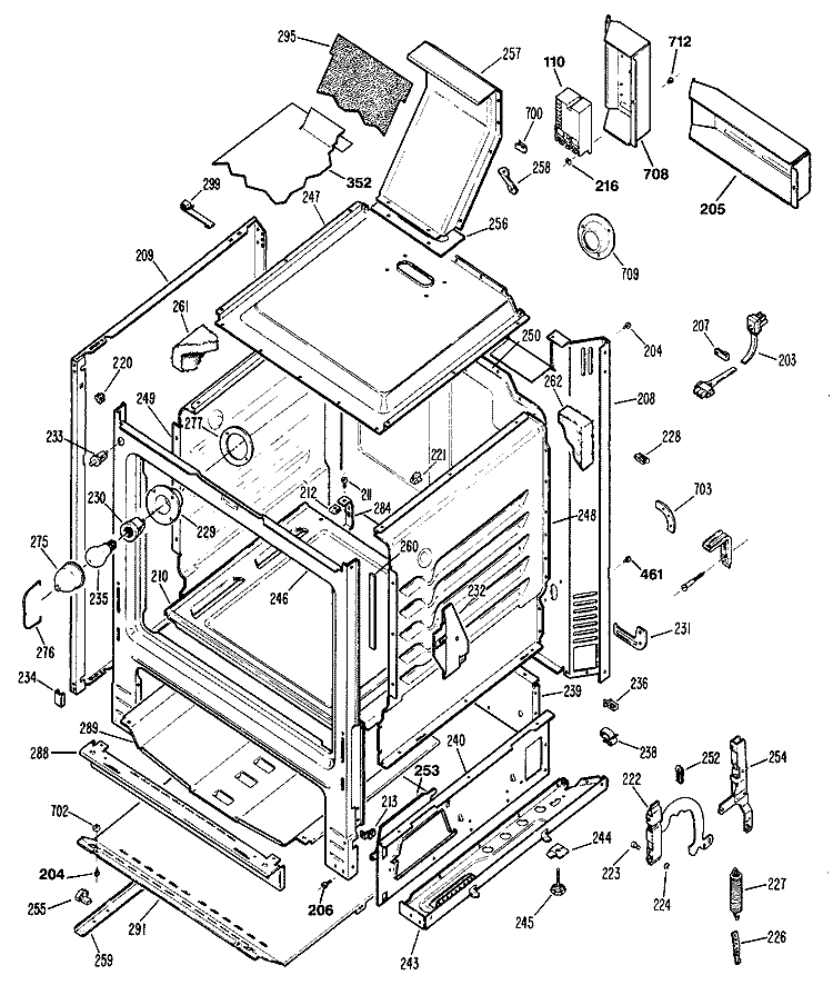 Section Diagram and Parts List for JGBS19GEP2  General Electric Range