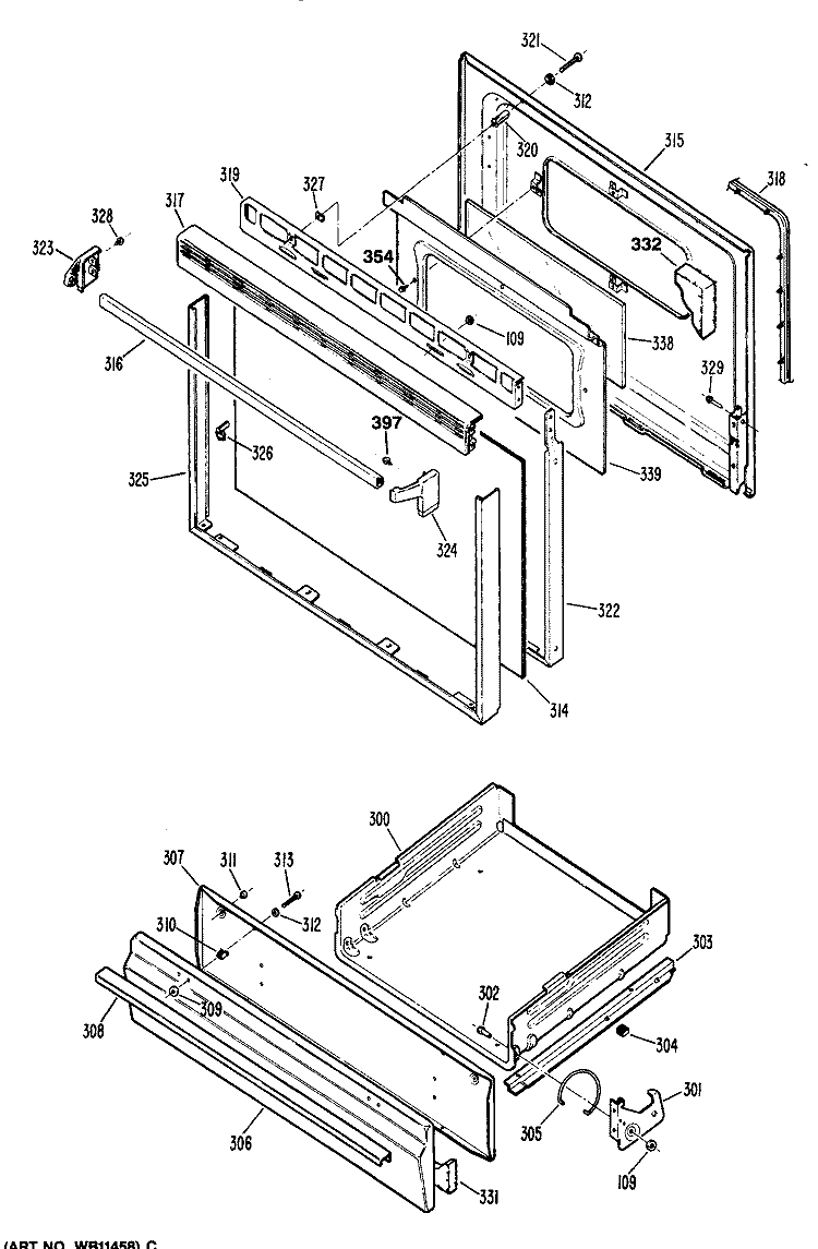 Section Diagram and Parts List for JGBS15GER3  General Electric Range