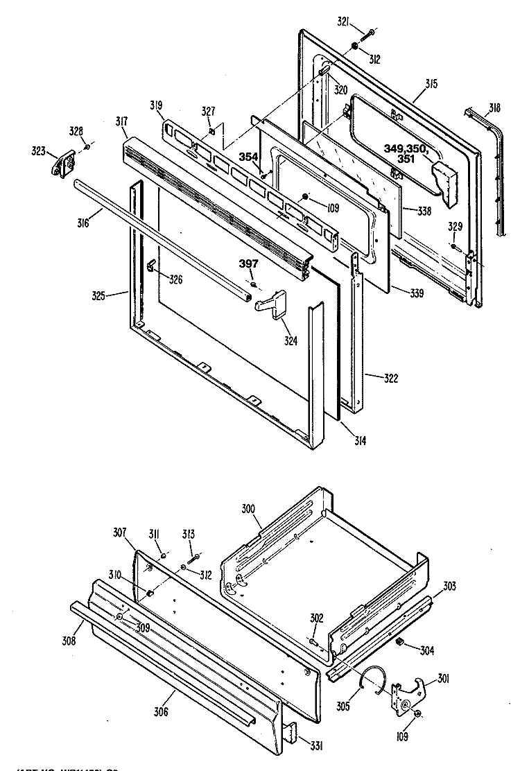 Section Diagram and Parts List for JGBS16GEP3  General Electric Range