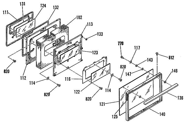 Section Diagram and Parts List for JSP26GP2AD  General Electric Range