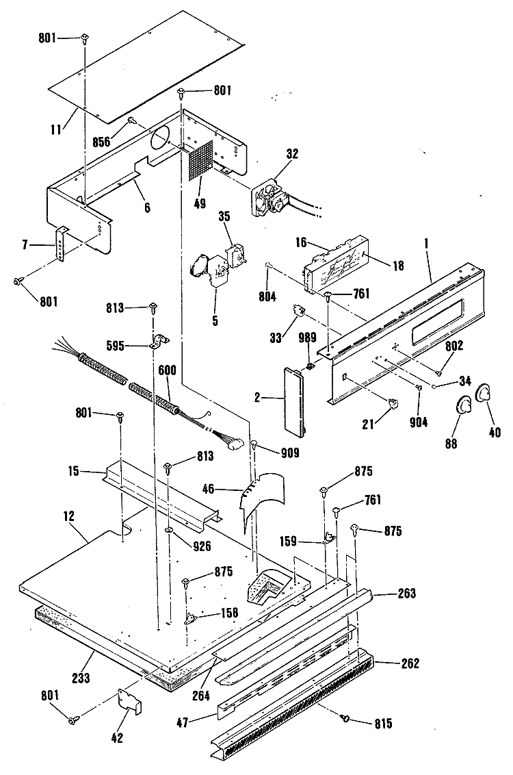 Section Diagram and Parts List for JRP24GP2BG  General Electric Wall Oven