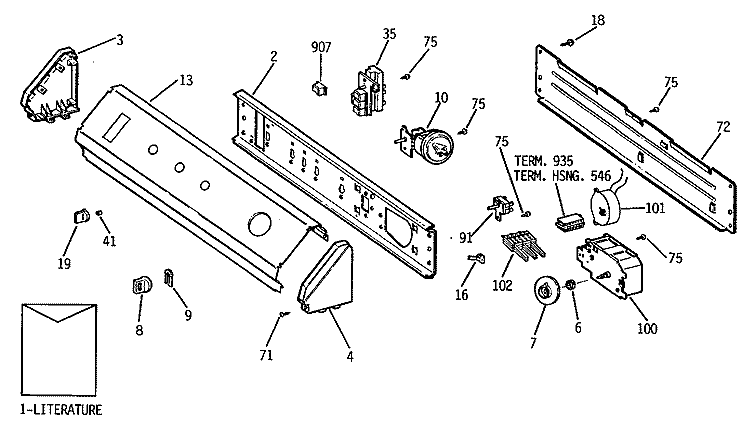 Section Diagram and Parts List for WWA8816RBL  General Electric Washer