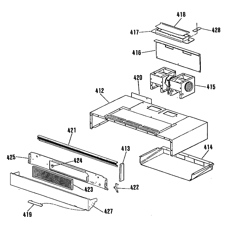 Section Diagram and Parts List for JHP63GN3AD  General Electric Range