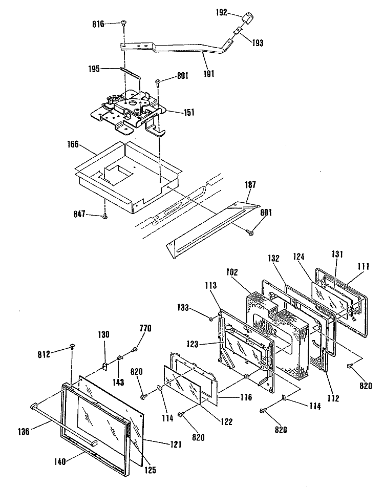 Section Diagram and Parts List for JHP63GN3AD  General Electric Range