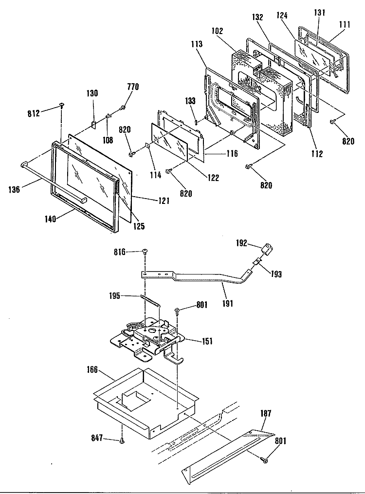 Section Diagram and Parts List for JHP69GN3AD  General Electric Microwave Oven Combo