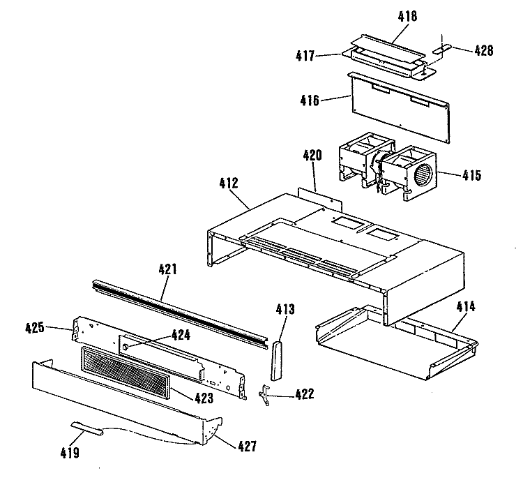 Section Diagram and Parts List for JHP56GN4AD  General Electric Range