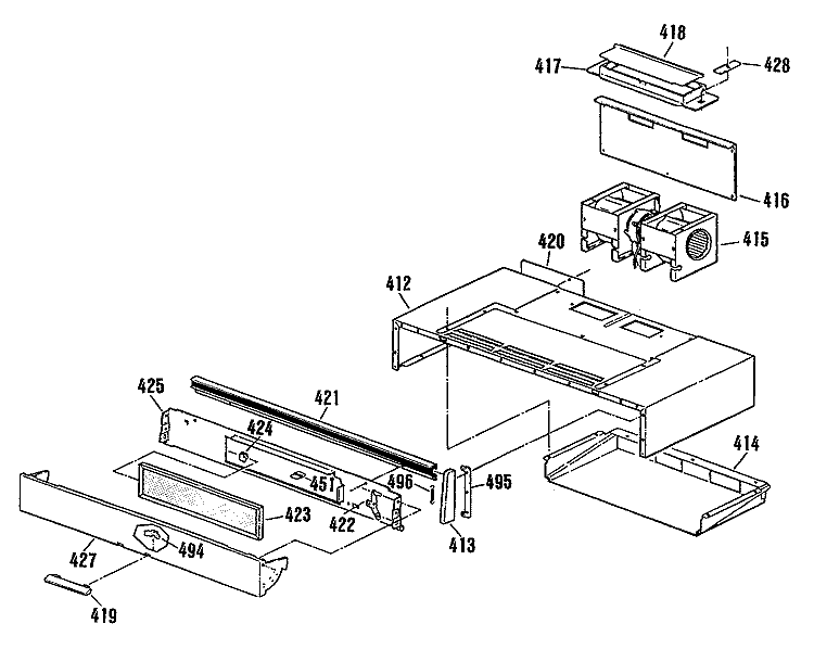 Section Diagram and Parts List for JHP70GN4AD  General Electric Microwave Oven Combo