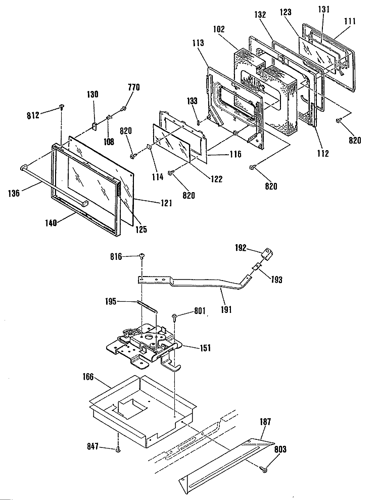 Section Diagram and Parts List for JHP70GN4AD  General Electric Microwave Oven Combo