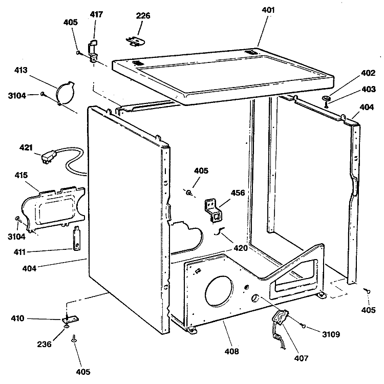 Section Diagram and Parts List for DDG9680RCMWW  General Electric Dryer