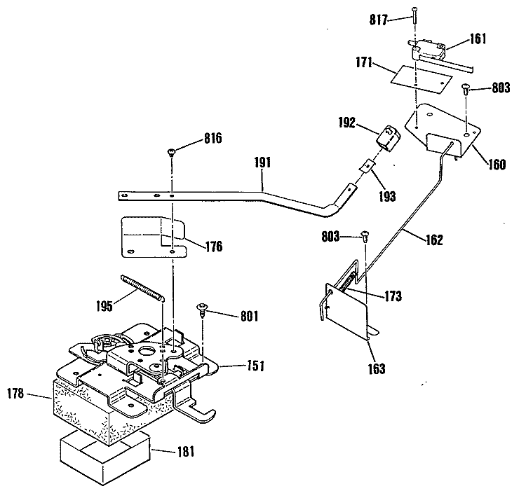Section Diagram and Parts List for JB578GS3BG  General Electric Range