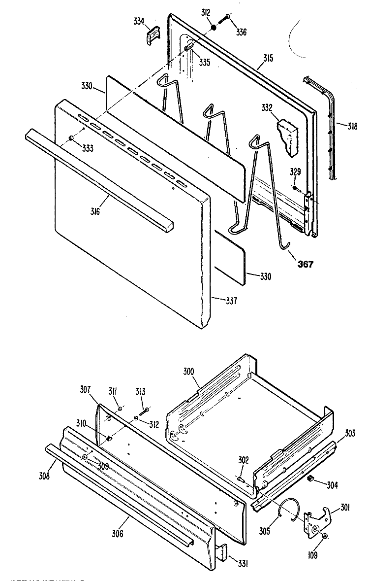 Section Diagram and Parts List for JGBS04ER3  General Electric Range